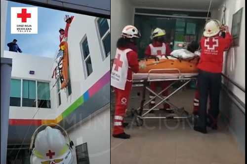 Video: CRM Toluca, rescata a hombre que recibió descarga eléctrica